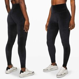 lululemon Wunder Lounge Velvet Black Leggings Size 2